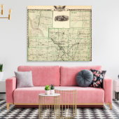 Kaart van Kankakee County, Kankakee en Gilman Canvas Afdruk (Insitu (Woonkamer))