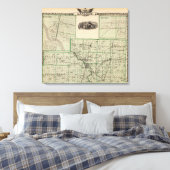 Kaart van Kankakee County, Kankakee en Gilman Canvas Afdruk (Insitu (Slaapkamer))