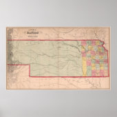  kaart van Kansas (1859) Poster (Voorkant)