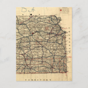  kaart van Kansas (1884)