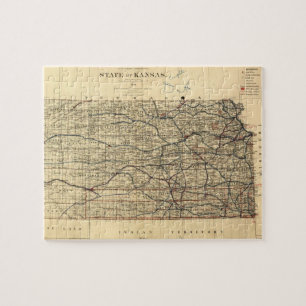 kaart van Kansas (1884) Legpuzzel