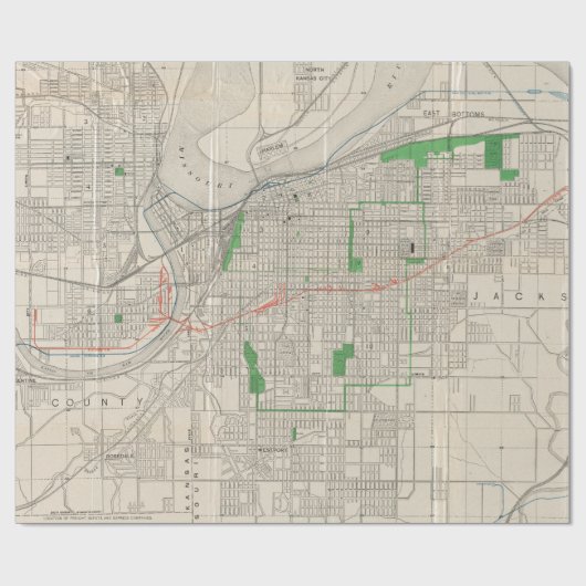  kaart van Kansas (1893) Cadeaupapier (Vlak)