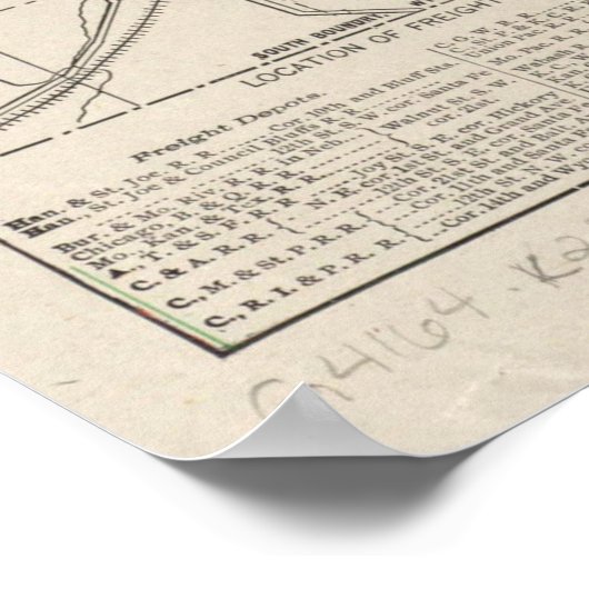  kaart van Kansas (1893) Poster (Hoek)