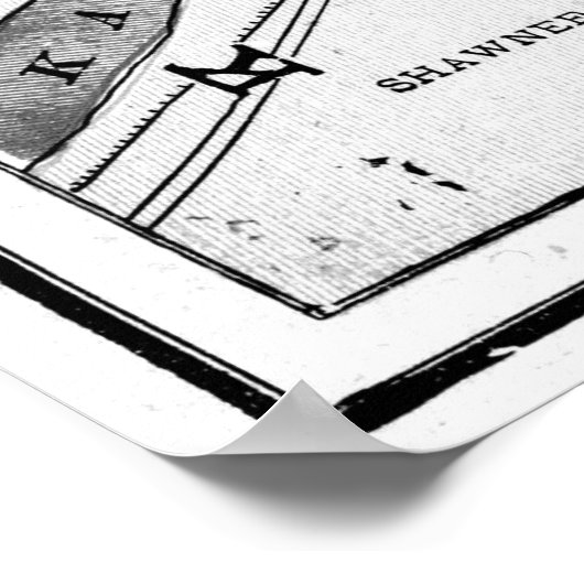  kaart van Kansas City Missouri (1901) BW Poster (Hoek)