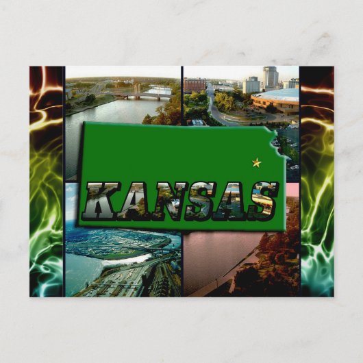 Kaart van Kansas en foto's (Voorkant)
