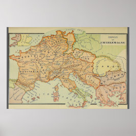 Kaart van Karel de Grote (1886) Poster