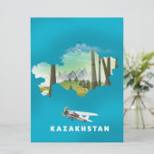 Kaart van Kazachstan (Staand voorkant)