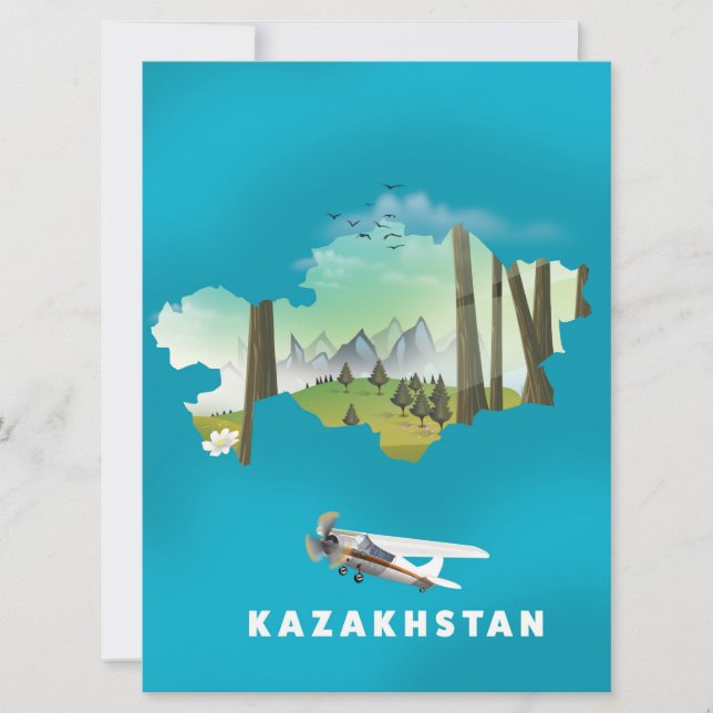 Kaart van Kazachstan (Voorkant)