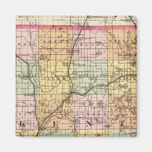 Kaart van Kent County Magneet (Voorkant)