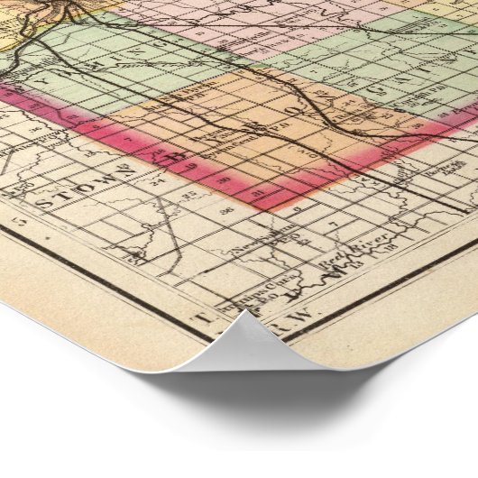 Kaart van Kent County Poster (Hoek)