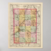 Kaart van Kent County Poster (Voorkant)