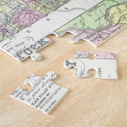  kaart van Kentucky (1850) Legpuzzel (Zijkant)