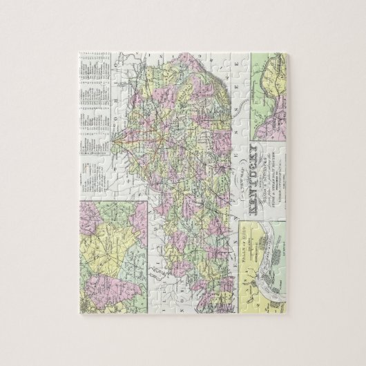  kaart van Kentucky (1850) Legpuzzel (Verticaal)
