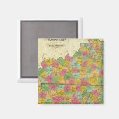 Kaart van Kentucky en Tennessee Magneet (Voorkant / Achterkant)