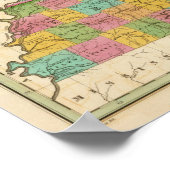 Kaart van Kentucky en Tennessee Poster (Hoek)