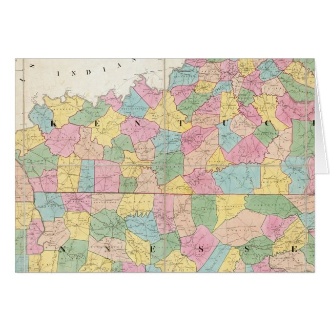 Kaart van Kentucky & Tennessee (Voorkant Horizontaal)