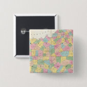 Kaart van Kentucky & Tennessee Vierkante Button 5,1 Cm (Voorkant /achterkant)