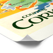 Kaart van Kerry & Cork in Ierland Poster (Hoek)