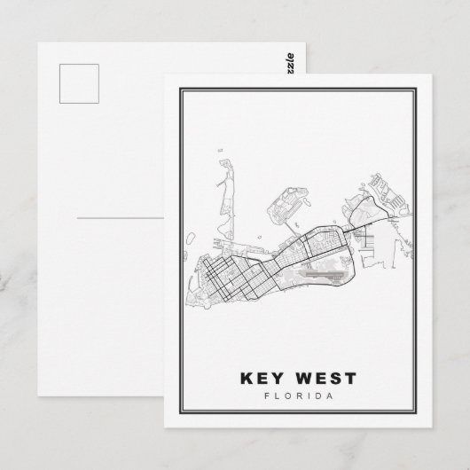 Kaart van Key West (Voorkant / Achterkant)