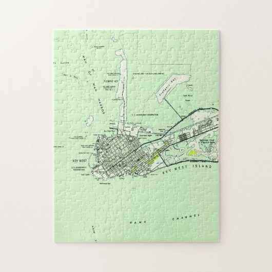  kaart van Key West Florida (1943) Legpuzzel (Verticaal)