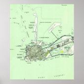  kaart van Key West Florida (1943) Poster (Voorkant)