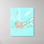  kaart van Key West Florida (1962) Canvas Afdruk (Voorkant)