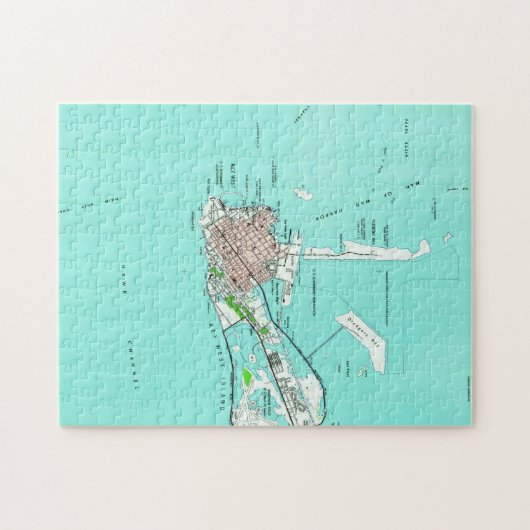  kaart van Key West Florida (1962) Legpuzzel (Horizontaal)