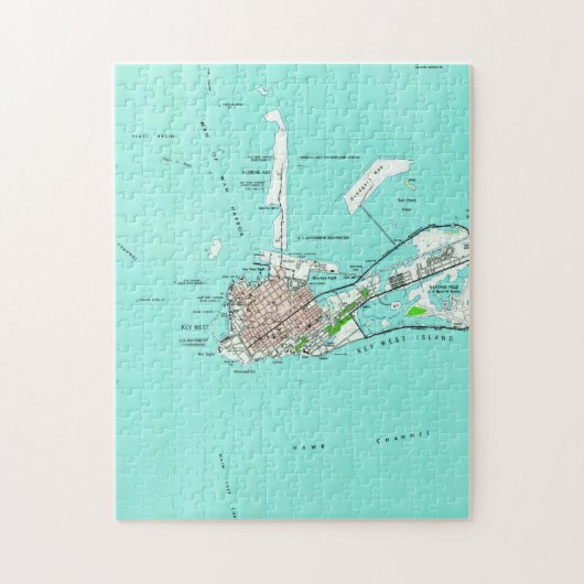  kaart van Key West Florida (1962) Legpuzzel (Verticaal)