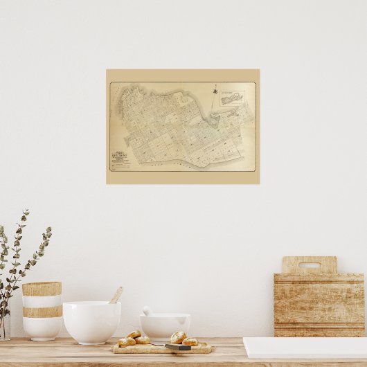  kaart van Key West Florida Poster (Keuken)