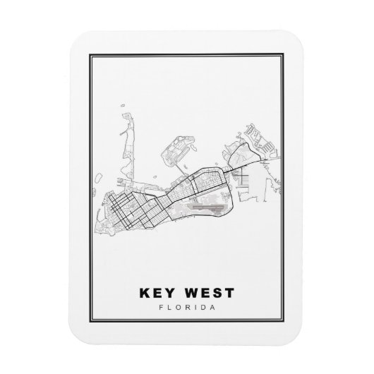 Kaart van Key West Magneet (Verticaal)