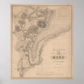 kaart van Kiel Duitsland (1853) Poster (Voorkant)