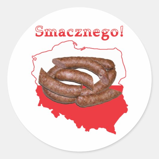 Kaart van Kielbasa Smacznego Ronde Sticker (Voorkant)