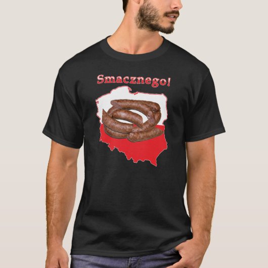 Kaart van Kielbasa Smacznego T-shirt (Voorkant)