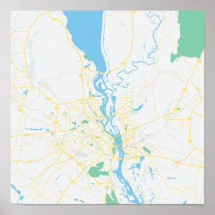 Kaart van Kiev, Oekraïne Poster