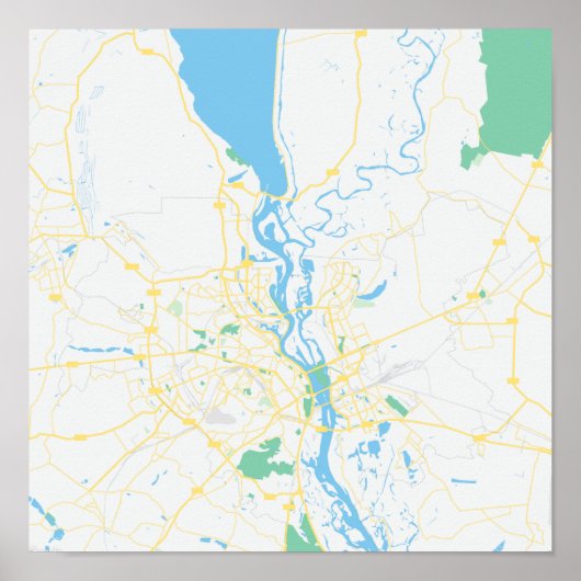 Kaart van Kiev, Oekraïne Poster (Voorkant)