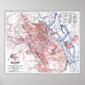  kaart van Kiev Ukraine (1918) Poster (Voorkant)