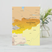Kaart van Kirgizië en Centraal-Azië (Staand voorkant)
