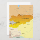 Kaart van Kirgizië en Centraal-Azië (Voorkant / Achterkant)