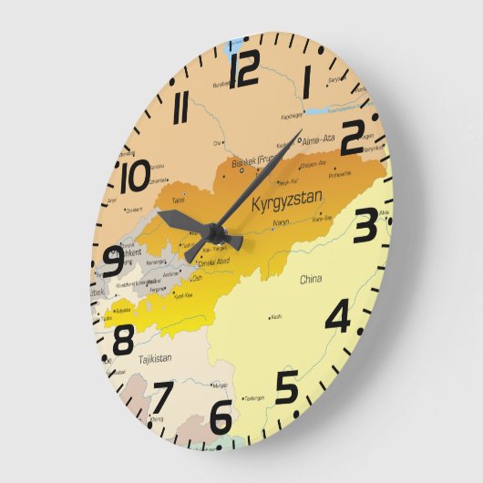 Kaart van Kirgizië en Centraal-Azië Grote Klok (Hoek)