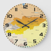 Kaart van Kirgizië en Centraal-Azië Grote Klok (Voorkant)