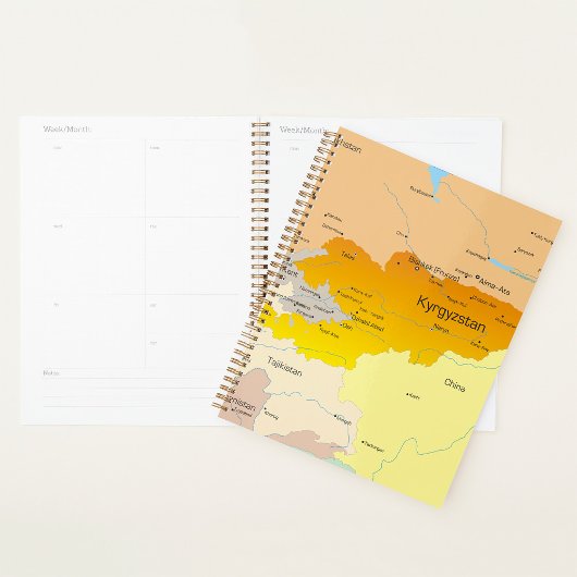 Kaart van Kirgizië en Centraal-Azië Planner