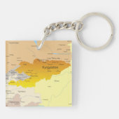 Kaart van Kirgizië en Centraal-Azië Sleutelhanger (Achterkant)