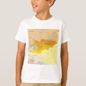 Kaart van Kirgizië en Centraal-Azië T-shirt (Voorkant)