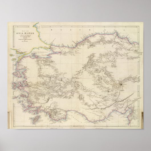 Kaart van Klein-Azië Poster (Voorkant)