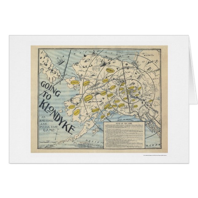 Kaart van Klondyke van een Board Game 1897 (Voorkant Horizontaal)