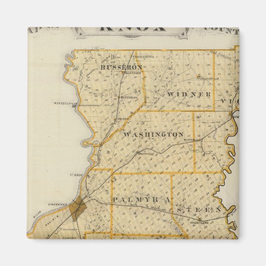 Kaart van Knox County Magneet (Voorkant)