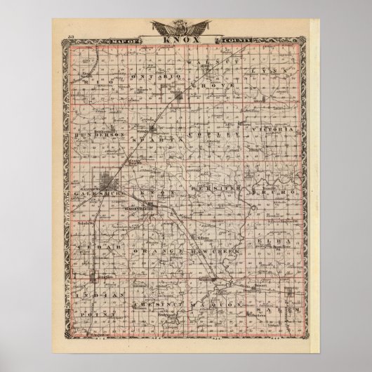 Kaart van Knox County Poster (Voorkant)