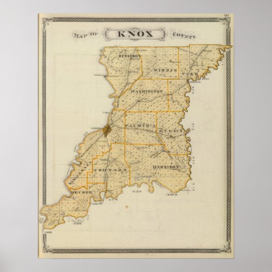 Kaart van Knox County Poster (Voorkant)