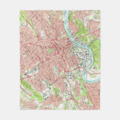  kaart van Knoxville Tennessee (1966) Fleece Deken (Voorkant)