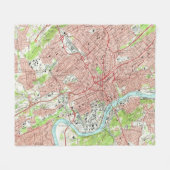  kaart van Knoxville Tennessee (1966) Fleece Deken (Voorkant (Horizontaal))